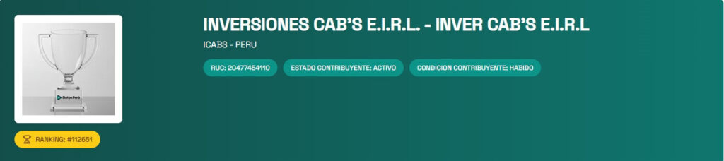 INVERSIONES CAB'S EIRL